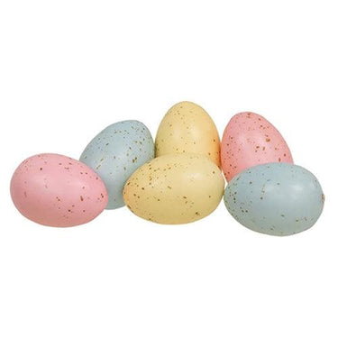 6 Set Pastel Speckled Easter Eggs in Bag - The Fox Decor